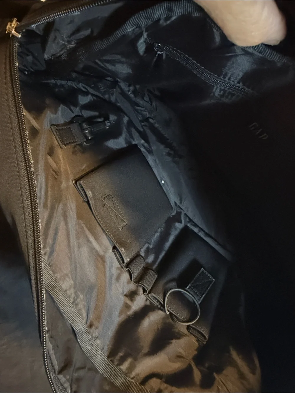 Black Canvas Messenger Bag by GAP.